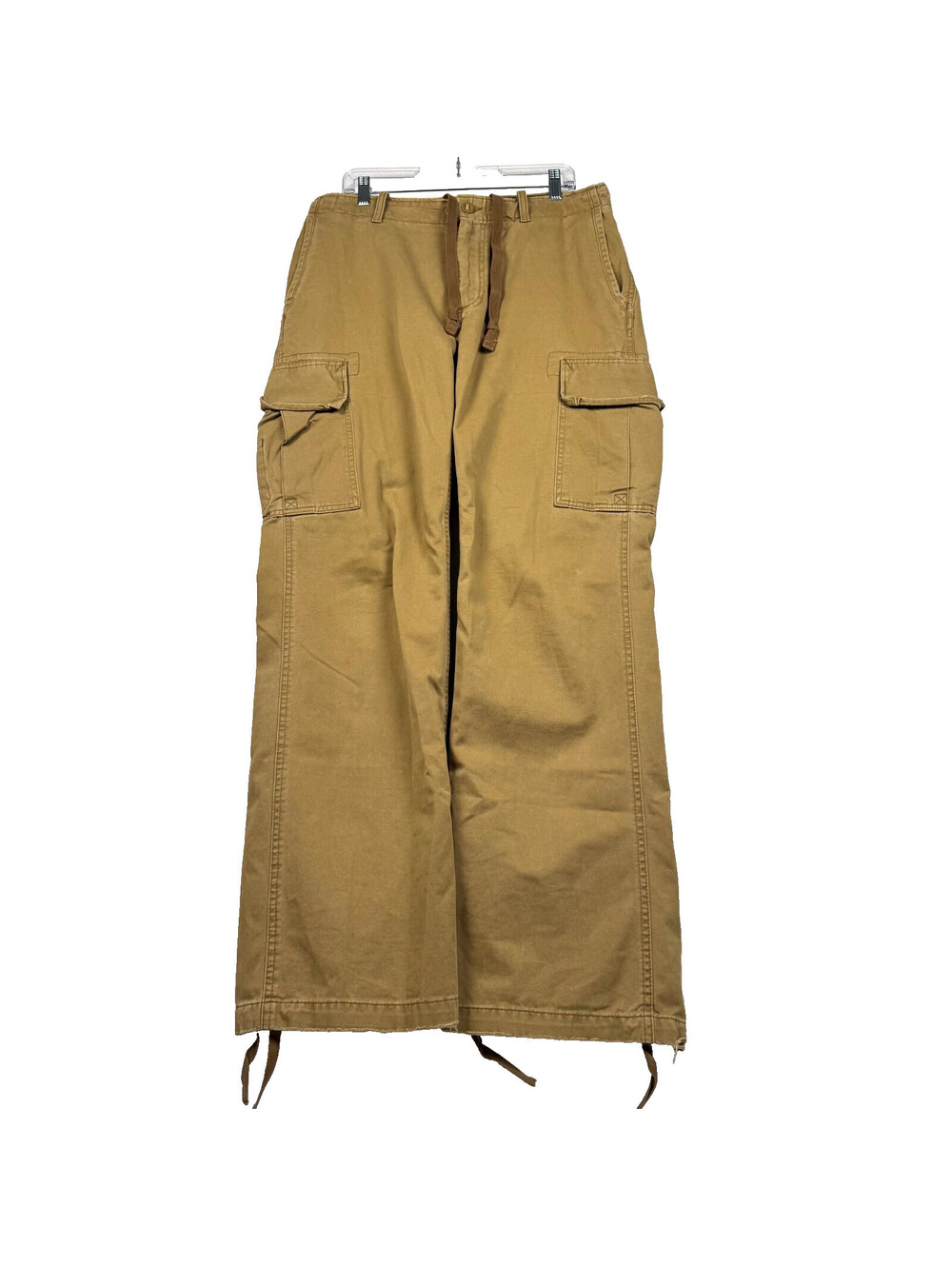Vintage Y2K GAP Paratrooper Cargo Pants 34x34 Wide Leg Brown Tan Military Army